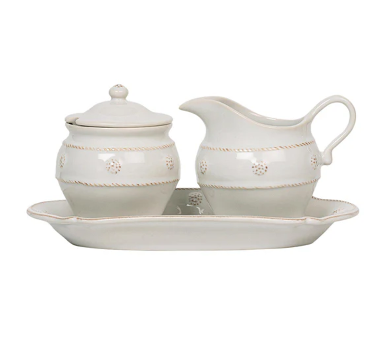 JULISKA Berry & Thread Sugar and Creamer 3 pc Set, Whitewash