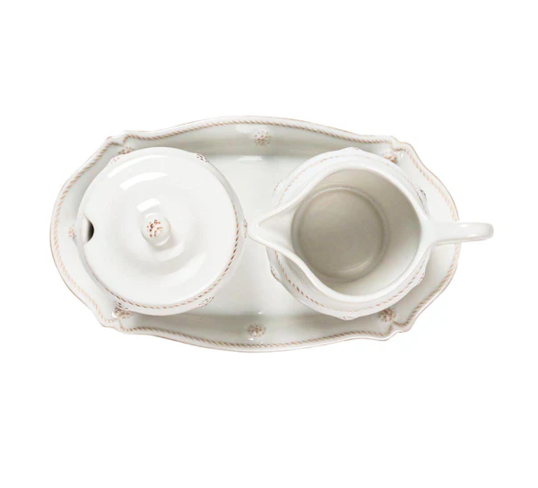 JULISKA Berry & Thread Sugar and Creamer 3 pc Set, Whitewash