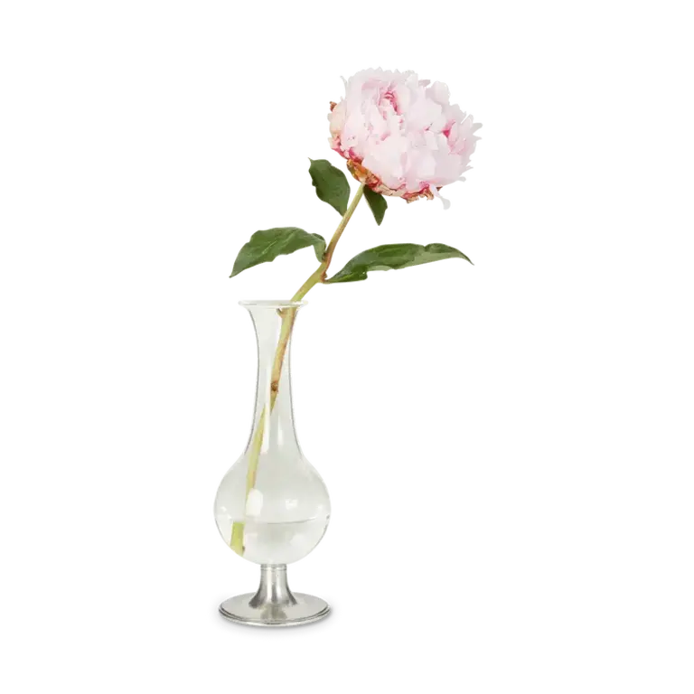 MATCH MATCH Pewter Footed Glass Vase