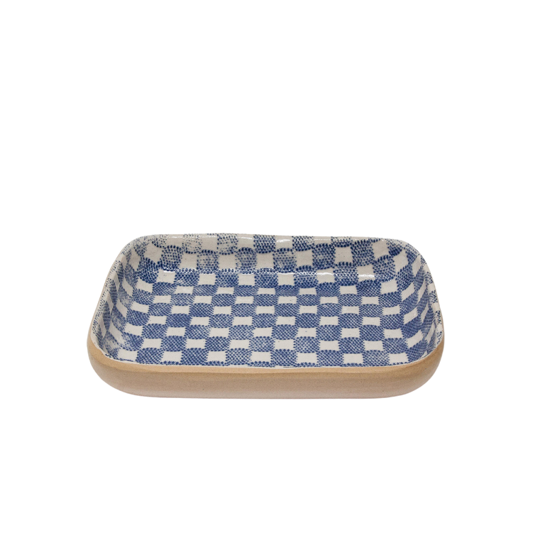 TERRAFIRMA TERRAFIRMA Tidbit Bowl, Checker, Cobalt