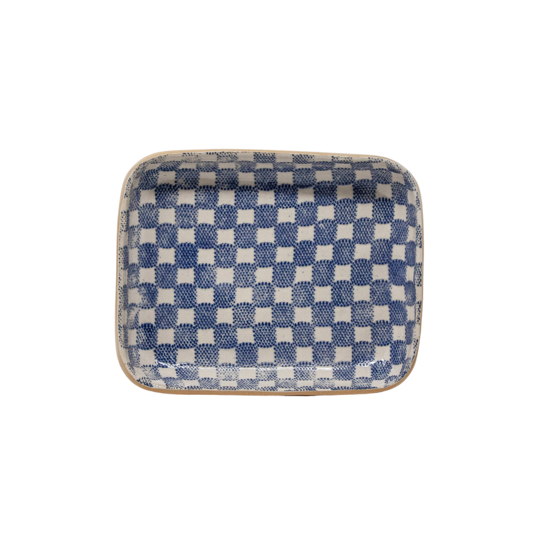 TERRAFIRMA TERRAFIRMA Tidbit Bowl, Checker, Cobalt