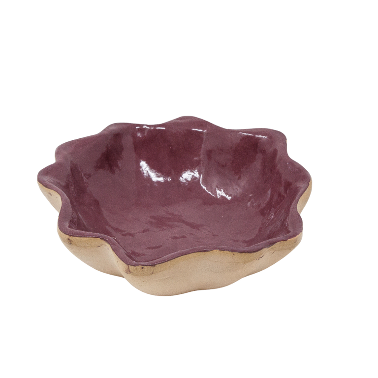 TERRAFIRMA Gourd Dip Bowl, Bordeaux