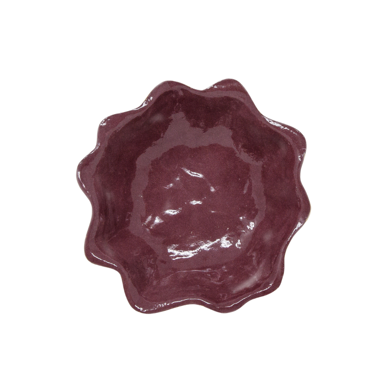 TERRAFIRMA Gourd Dip Bowl, Bordeaux