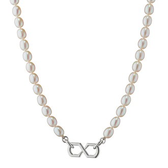 MONICA RICH KOSANN Pearl, Sterling Silver Infinity Link Necklace