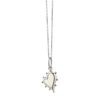 MONICA RICH KOSANN Petite Mother of Pearl, Sterling Silver Heart Necklace