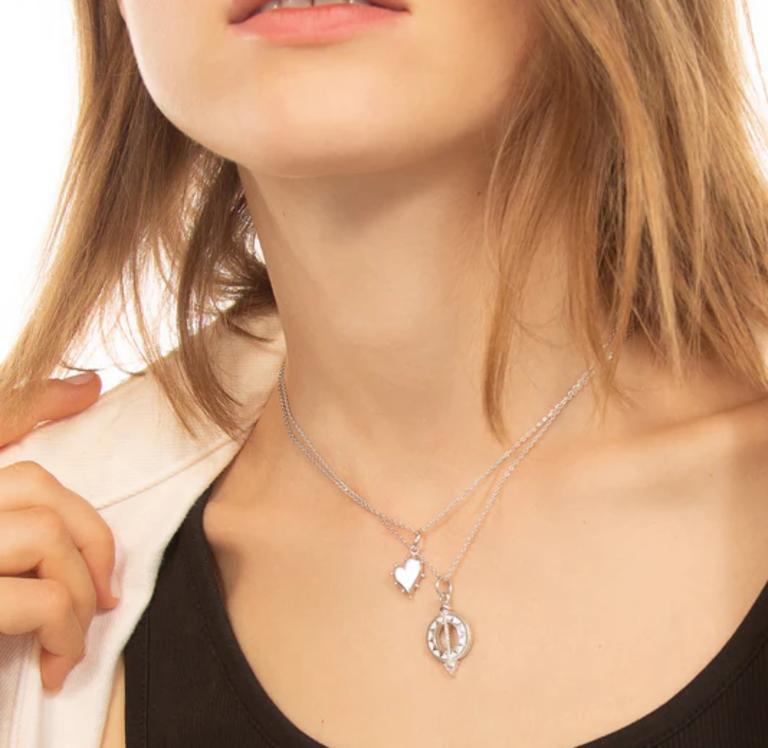 MONICA RICH KOSANN MONICA RICH KOSANN Petite Mother of Pearl Sterling Silver Heart Necklace