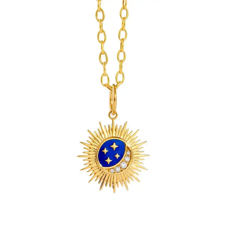 SYNA SYNA Large 18k Yellow Gold,  Enamel and Diamond Charm