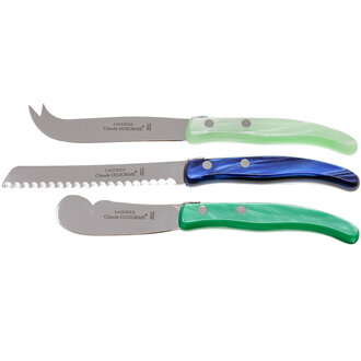 CLAUDE DOZORME 3 Piece Breakfast Set- Blue and Green