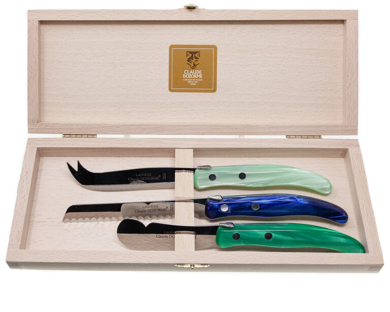 CLAUDE DOZORME CLAUDE DOZORME  3 Piece Breakfast Set in blue and green