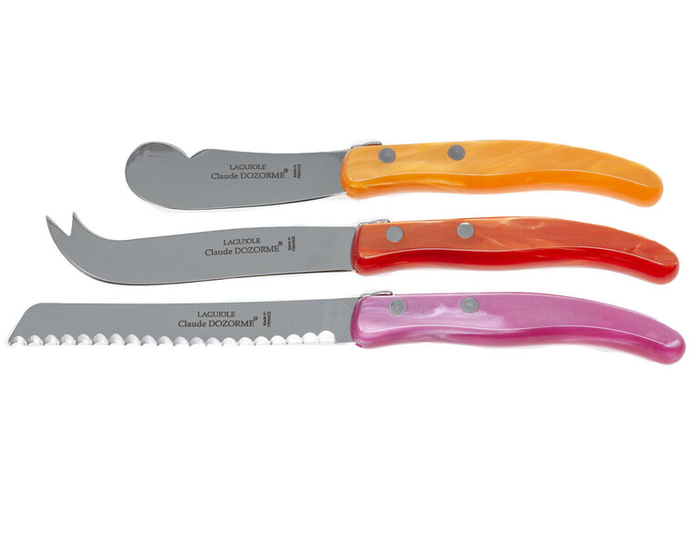 CLAUDE DOZORME CLAUDE DOZORME 3 Piece Breakfast Set in pink and orange