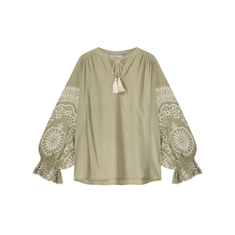 SUMMUM SUMMUM Embroidered Sleeve Top