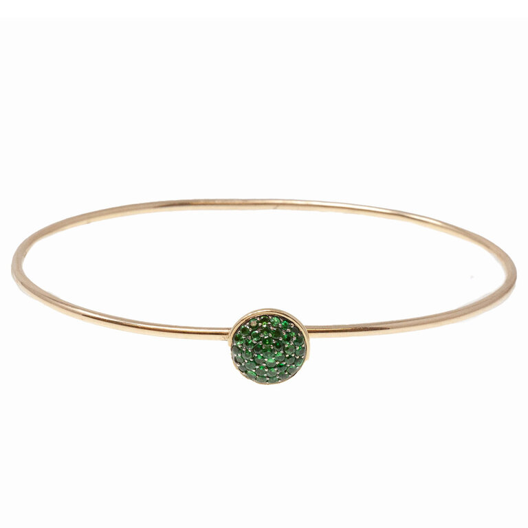 SYNA SYNA 18K Gold Candy Medium Tsavorite Garnet Bauble Bangle Bracelet