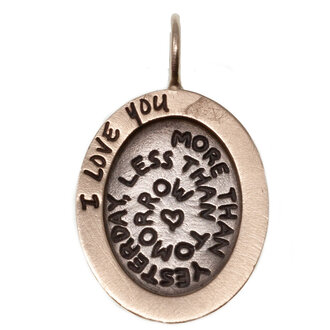 HEATHER B. MOORE Oval Love Charm in Sterling Silver and 14k Gold