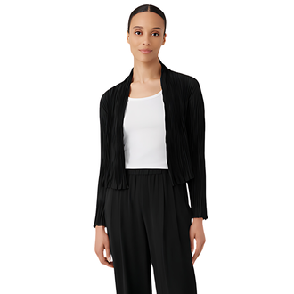 EILEEN FISHER Crushed Silk High Collar Jacket