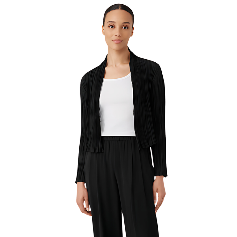 EILEEN FISHER EILEEN FISHER Crushed Silk High Collar Jacket