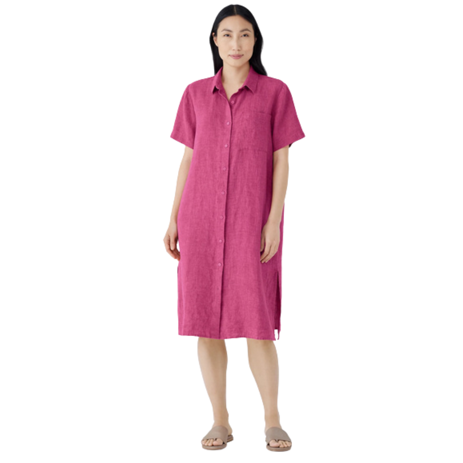 EILEEN FISHER Classic Collar Shirt Dress, S4LOL-D5286M