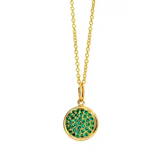 SYNA 7mm Pave Emerald Chakra Pendant