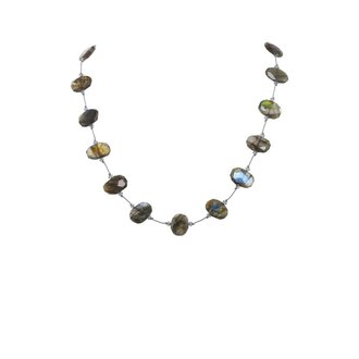 MARGO MORRISON Faceted Flat Oval Labradorite Necklace