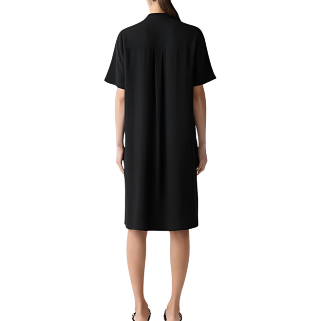 eileen fisher colorblock silk tunic dress Eileen Fisher Women's Silk Tunic Gray/Black Colorblock Long Sleeve 2Pockets S/P