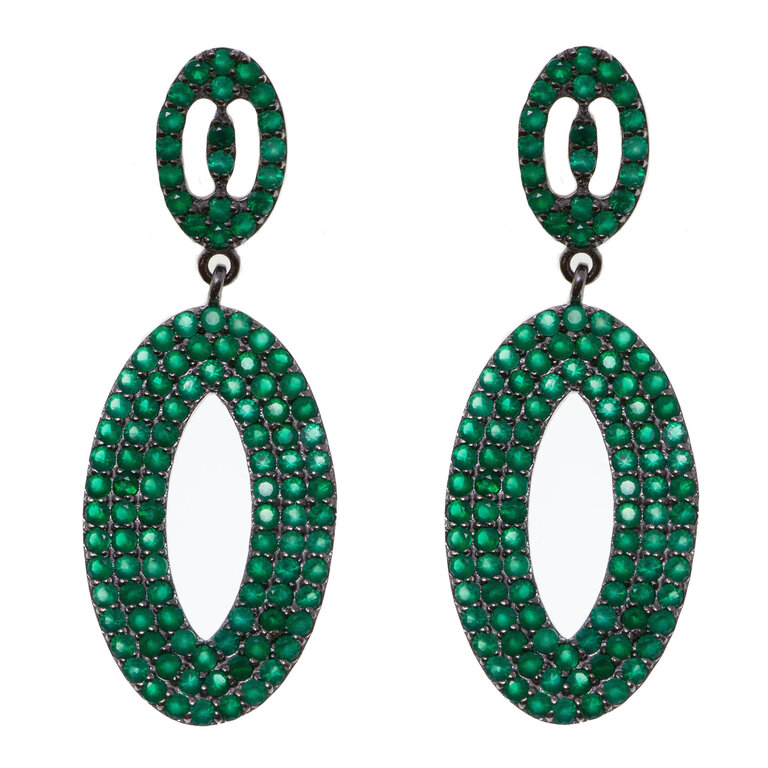 MARGO MORRISON MARGO MORRISON Green Onyx Post Drop Earrings