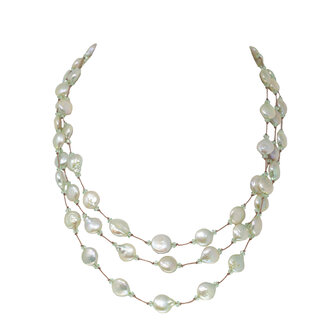 MARGO MORRISON Pale Green Freshwater Pearl Necklace