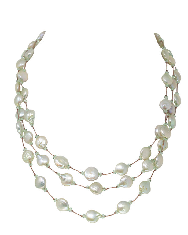 MARGO MORRISON MARGO MORRISON Pale Green Freshwater Pearl Necklace
