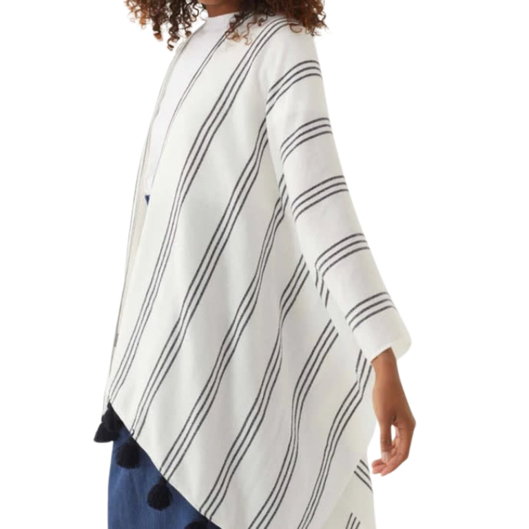 MERSEA MER-SEA Seaside Stripe Wrap, White/Navy Stripe