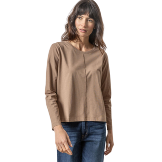 LILLA P Front Seam Soft Wash Jersey Long Sleeve Tee