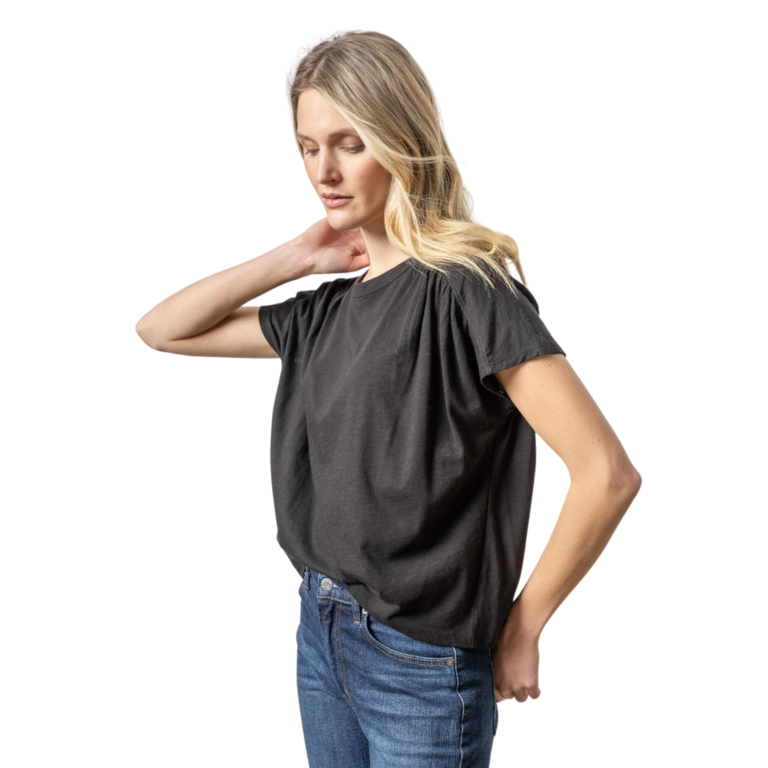 LILLA P LILLA P Easy Shirred Short Sleeve Tee