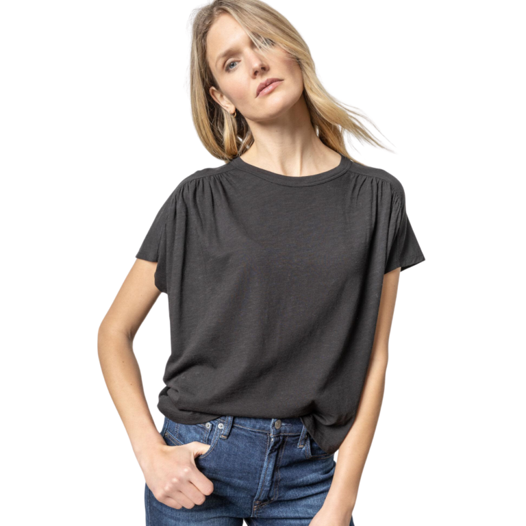 LILLA P LILLA P Easy Shirred Short Sleeve Tee