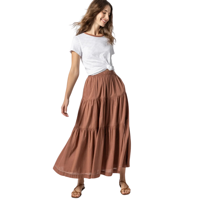 LILLA P LILLA P Tiered Maxi Skirt