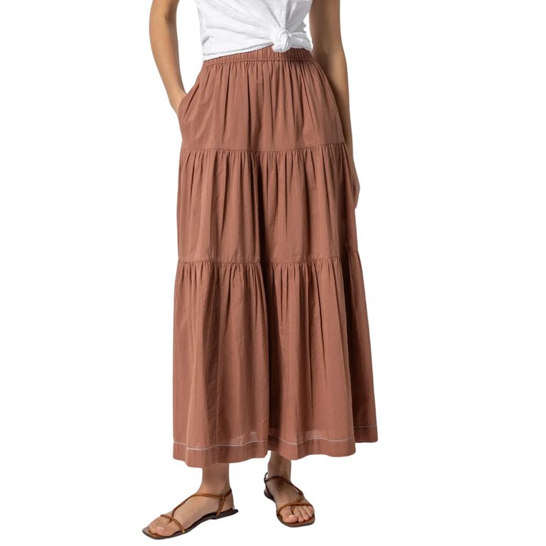 LILLA P LILLA P Tiered Maxi Skirt