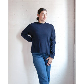 ALASHAN Cashmere Emilia Crewneck Sweater, Indigo