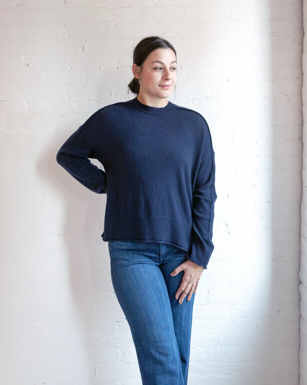 ALASHAN ALASHAN Cashmere Emilia Crewneck Sweater, Indigo