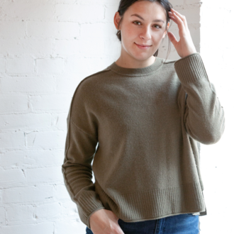 ALASHAN Cashmere Emilia Crewneck Sweater, Martini