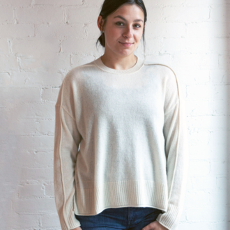 ALASHAN Cashmere Emilia Crewneck Sweater, Snow