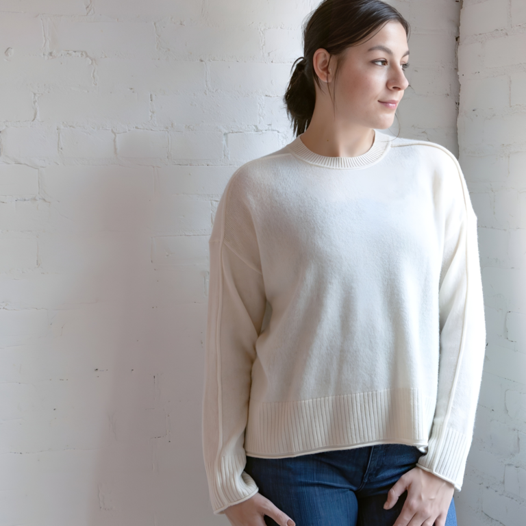 ALASHAN ALASHAN Cashmere Emilia Crewneck Sweater, Snow