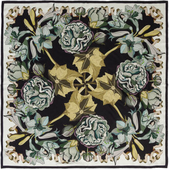 FRANCO FERRARI Roses & Daffodils Silk Scarf