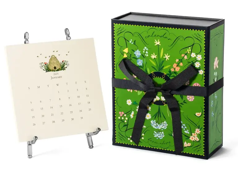 KAREN ADAMS KAREN ADAMS 2025 Classic Desk Calendar, Silver