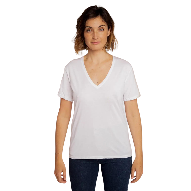 ANONYM ANONYM Slub Knit V Neck Tee