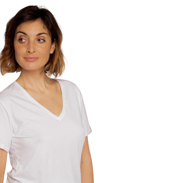 ANONYM ANONYM Slub Knit V Neck Tee