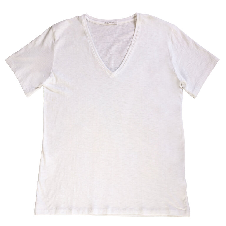 ANONYM ANONYM Slub Knit V Neck Tee