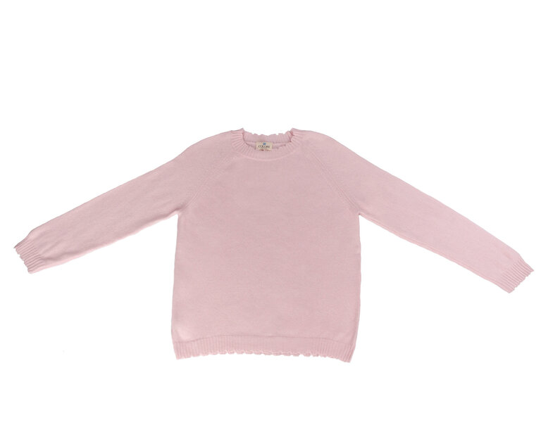 COLORI COLORI Cashmere Frayed Edge Crewneck Sweater