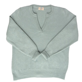 COLORI Cashmere Light Slit Neck Pullover