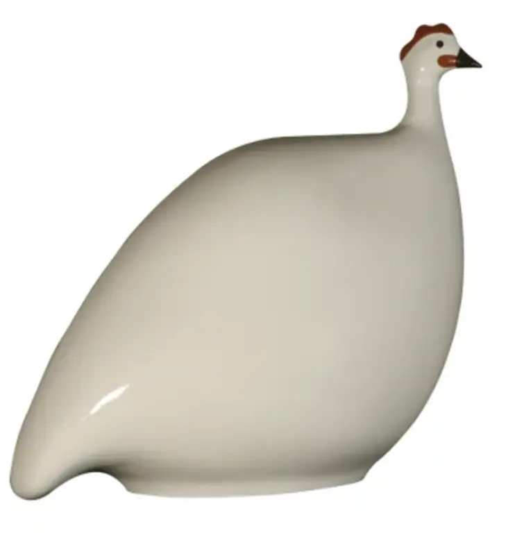 LES CERAMIQUES DE LUSSAN LES CERAMIQUES DE LUSSAN Solid White Guinea Fowl, Small