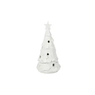 VIETRI Foresta White Small Flocked Tree with Star
