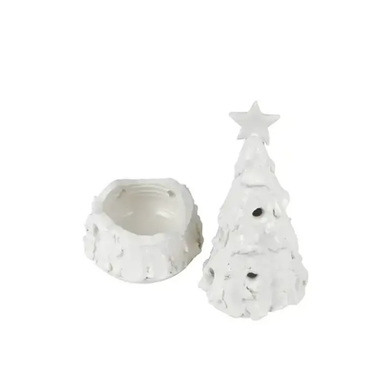 VIETRI VIETRI Foresta White Small Flocked Tree with Star