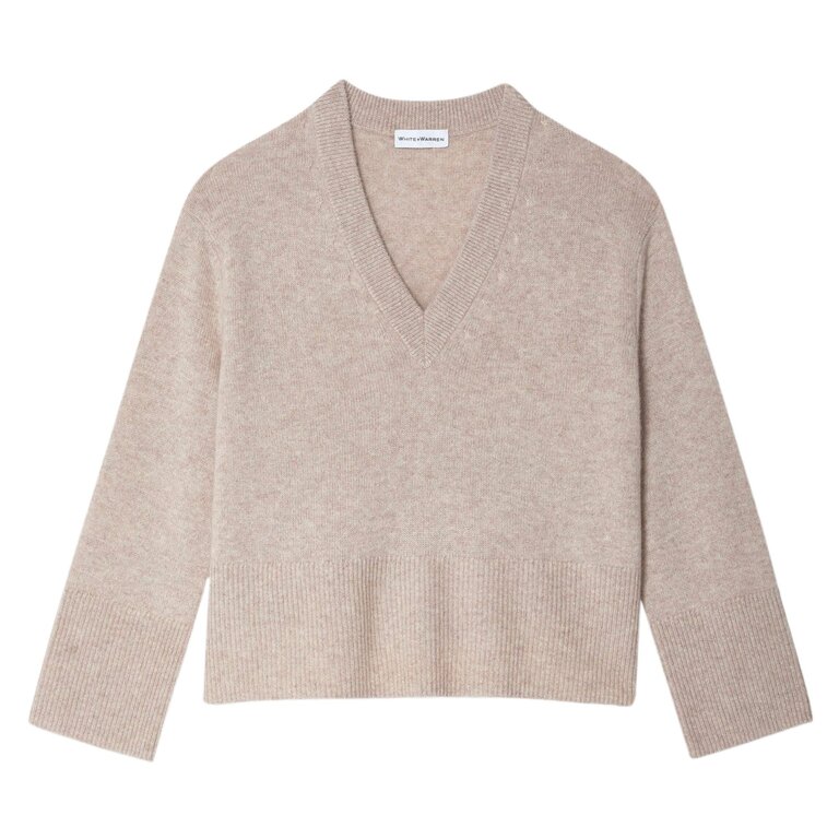 WHITE + WARREN WHITE + WARREN Cashmere Side Slit V-Neck