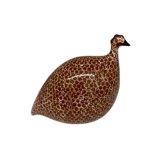 LES CERAMIQUES DE LUSSAN Small Guinea Fowl,  Bordeaux Spotted White
