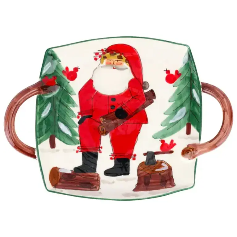VIETRI VIETRI Old St. Nick Handled Square Platter